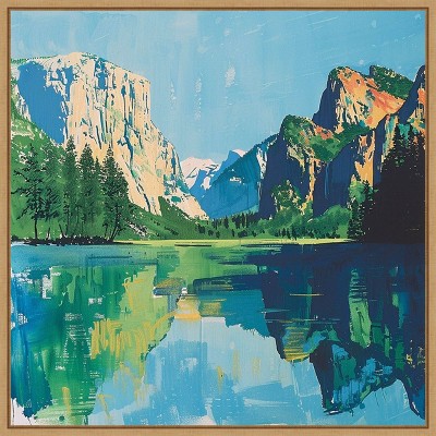 Amanti Art Mountain Reflection II by Walker Noble Framed Canvas Wall Art
