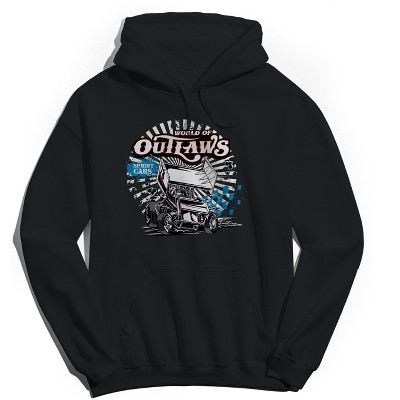 Woo Men's World Of Outlaws White Starburst Long Sleeve Graphic Cotton Sweatshirt Hoodie