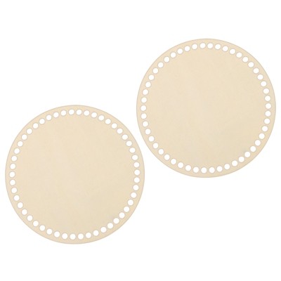Unique Bargains Wood DIY Bag Weaving Knitting Circle Crochet Basket Base 5.5 Inch 2 Pcs
