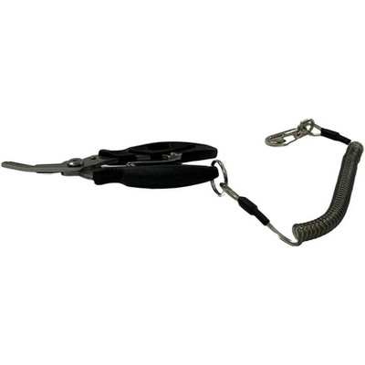 Amber Fight Gear Stainless Steel Fishing Pliers Set with Hook Remover, Braid Cutters, and Split Ring Tip - Saltwater Resistant Tools for Anglers,Black