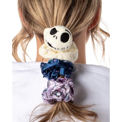 Disney The Nightmare Before Christmas Scrunchie Set Hair Ties Hair Accessories For All Hair Types 3 Piece Set | Pain-Free Removal For Braids Ponytails