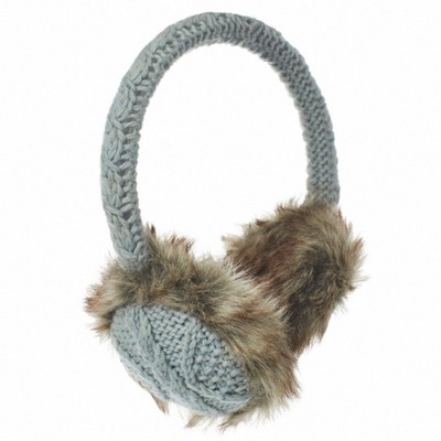 Cable Knit Adjustable Earmuffs With Faux Fur_Nirvanna Designs