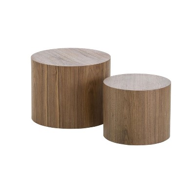 NicBex Modern Round Coffee Table Set of 2 with Solid Frame for Living Room and Office
