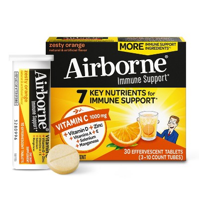 Airborne Immune Support Supplement Dissolving Tablets - Zesty Orange