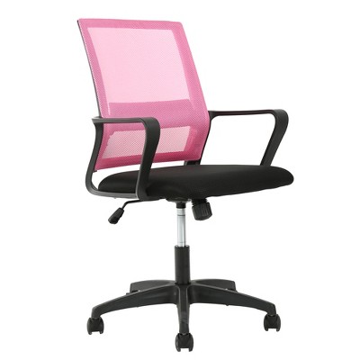 FDW Home Office Chair Mid-Back Mesh Computer Chair Lumbar Support Comfortable Executive Adjustable Chair with Armrests