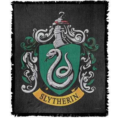 Harry Potter Slytherin Crest Blanket 50"x60" Woven Tapestry