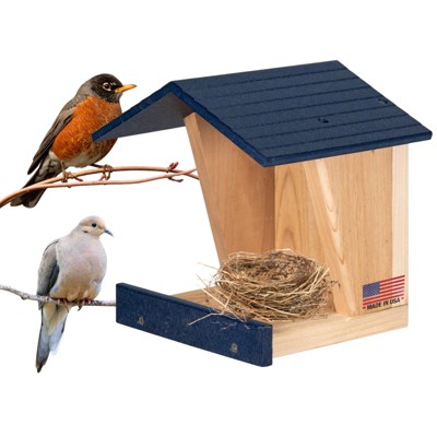 JCS Wildlife Modern Style Cedar Robin Roost with Poly Lumber Roof