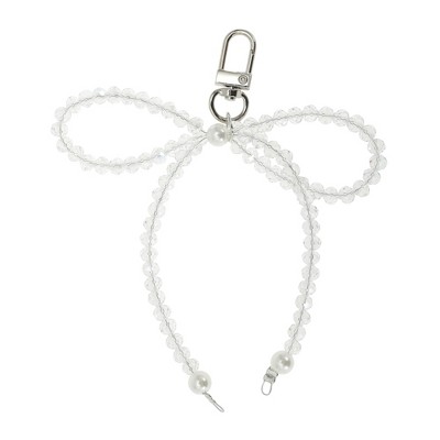 Unique Bargains Faux Pearl Heart Handbag Charms Keychains 1 Pc