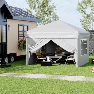10x10ft Pop Up Canopy Tent with 4 Waterproof Sidewalls,Portable Outdoor Tent for Camping, Backyard