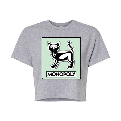 Women's - Monopoly - Cat Game Token Cropped Graphic T-Shirt