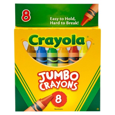 Crayola 8ct Jumbo Crayons Toddler School Supplies Classroom Essentials for Preschool Teachers Large Coloring Crayons Ages 3+
