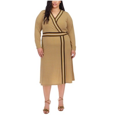 Michael Kors Womens Faux Wrap Sheath Dress