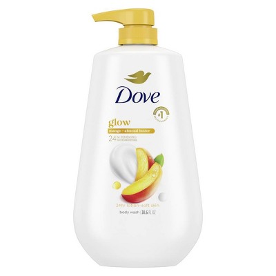 Dove Beauty Glow Body Wash Pump - Mango & Almond Butter 24hr Lotion-Soft Skin - 30.6 fl oz