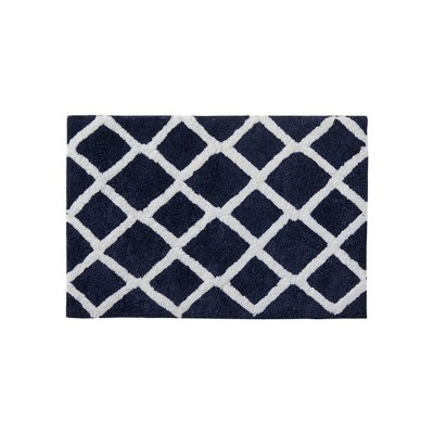 SEVOBAL Bathroom Rugs Bath Mat Rug Home Decor Carpet Shower Mat Home Decor Double Pattern for Shower Room Bathroom Home, Navy, 34"*21"*1.25"