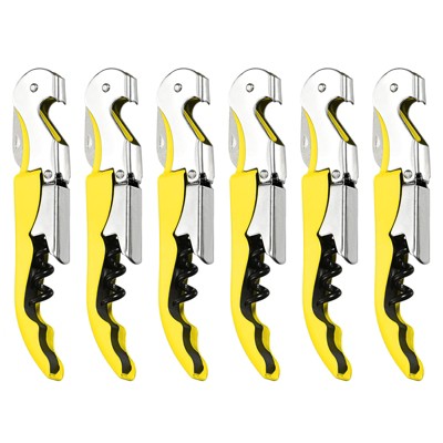 Unique Bargains Double Hinged Wine Bottle Openers with Foil Cutter 6 Pcs