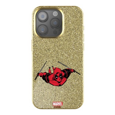 Keyscaper Marvel Deadpool Badge Gold Bling Cell Phone Case for Apple iPhone