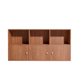 Brown Cube Bookcase With 3 Cabinets - 1 of 4
