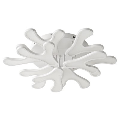 Modern Abstract LED Ceiling Light , White Flush Mount Fixture with Organic Branch Design for Living Room