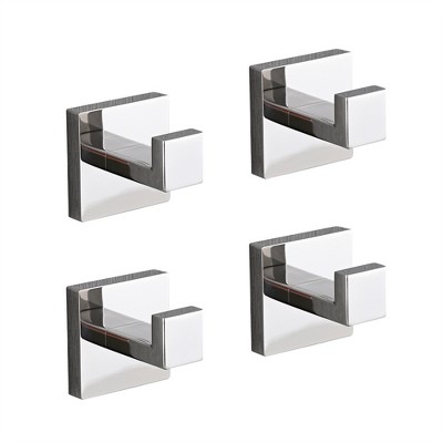 Tramull 4-Pack Premium Stainless Steel Wall Hooks for Bathroom, Kitchen & Bedroom, Easy Installation