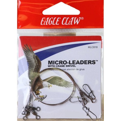 Eagle Claw 8" Wire Micro-Leaders with Crane Swivel 3-Pack
