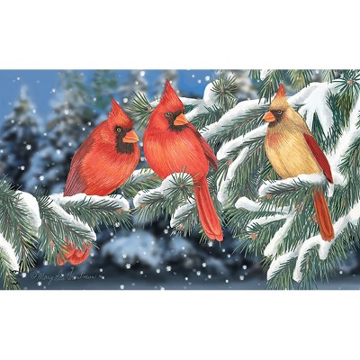 Briarwood Lane Winter Doormat 30x18 Indoor Outdoor Winter Cardinal Trio For Winter Doormat