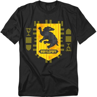 Harry Potter Abstract Hufflepuff House Shield Adult T-Shirt