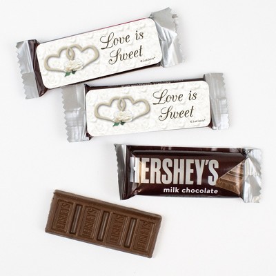 44 Pcs Bulk Wedding Candy Hershey's Snack Size Chocolate Bar Party Favors (19.8 oz, Approx. 44 Pcs) - Two Hearts