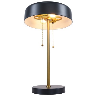 Nordic Table Lamp – Black Outer & White Inner, 110–120V Plug-In Bedside/Study Light
