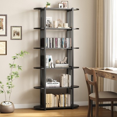 6 Tier Bookshelves, Home Office Bookcase Shelf Storage Organizer, Free Standing Storage Shelving Unit for Bedroom, Living Room and Home Office