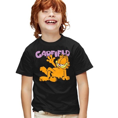 Boys' Garfield Greeting T Shirt Black X Large