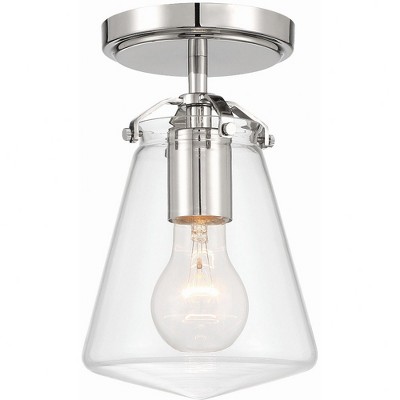Crystorama Lighting Voss 1 - Light Semi-Flush Mount in  Polished Nickel