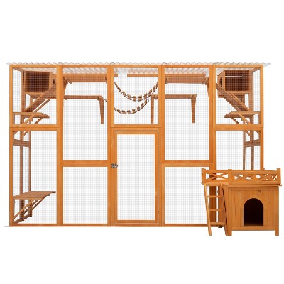 Wood Outdoor Cat House