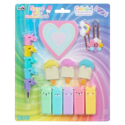 Tulip Color Rockin' Raoinbow Stationary Kit Fun Unicorn Flower and Candy Stackable Markers