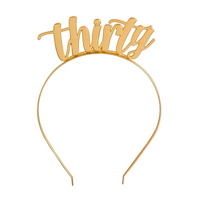 Jollity & Co. - Thirty Headband in Gold - Pack of 1 Metal Headband
