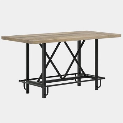 Resenkos Dining Table, Living Room Table,63" Dining Table, Rectangular Kitchen Table for 6 People,Brown