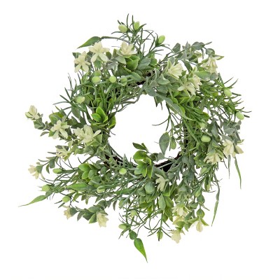 14" Artificial Mixed Blossoms Spring Table Wreath - National Tree Company