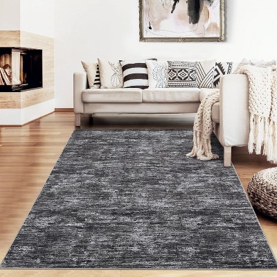 Machine Washable Modern Abstract Area Rug, Non-Slip Soft Velvet Low-Pile Carpet for Living Room, Bedroom, Dining Room, Pet-Friendly