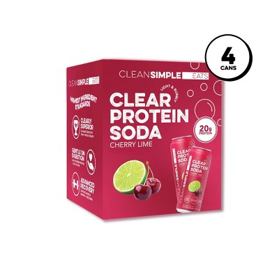 Clean Simple Eats Clear Protein Soda Cherry Lime Cans - 4pk/16 fl oz