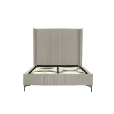 Manhattan Comfort Promenade Velvet Upholstered Bed
