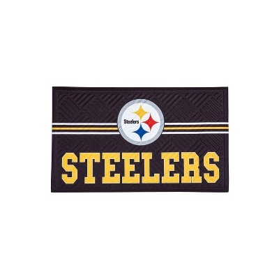 Evergreen NFL Pittsburgh Steelers Embossed Mat Cross Hatch Indoor and Outdoor Doormat