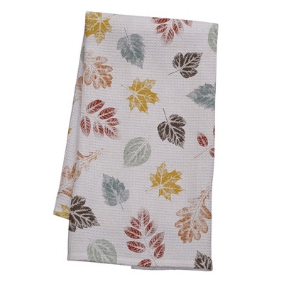 Stamped Leaves Kitchen Towel