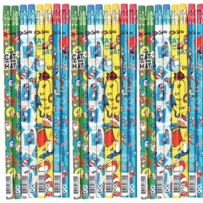 Cat in the Hat Pencils (12 Pack) - Assorted Designs, #2 HB Lead