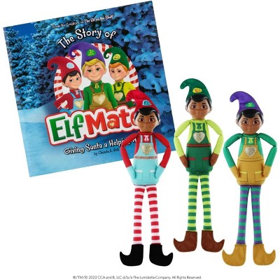 The Elf on the Shelf Elf Mates Three-Pack & Storybook, Chef, Toy Maker, and Cobbler Elves