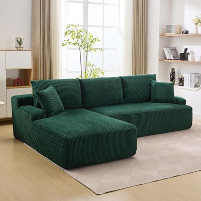Cloud Couch Modular Sectional Sofa with Chaise, Deep Seat Sleeper Sofa with Washable Cushions, Corduroy Upholstery