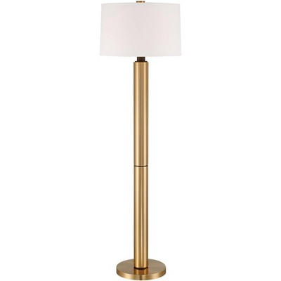 Possini Euro Design Boulevard Modern Glam Luxury 64 1/2" Tall Standing Floor Lamp Column Warm Gold Metal Living Room Bedroom House Reading Office
