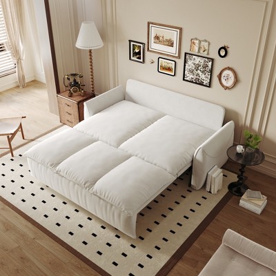 GDFStudio Zero Convertible 3-Seat 70.9" Velvet Upholstered Full Size Sofa Bed