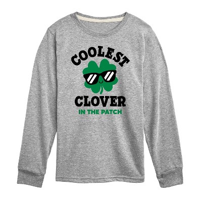 Boys' - Instant Message - St. Patrick's Day Coolest Clover in the Patch Long Sleeve Graphic T-Shirt