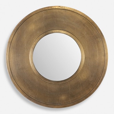 Uttermost Axel Round Brass Mirror, Gold