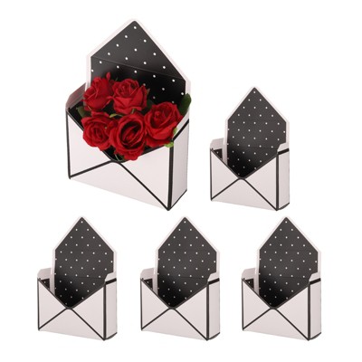 Unique Bargains Paper Flower Bouquet Handle Gift Bag Large 5 Pc