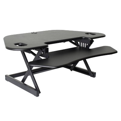 Height Adjustable Sit To Standing Corner Desk Riser - Rocelco